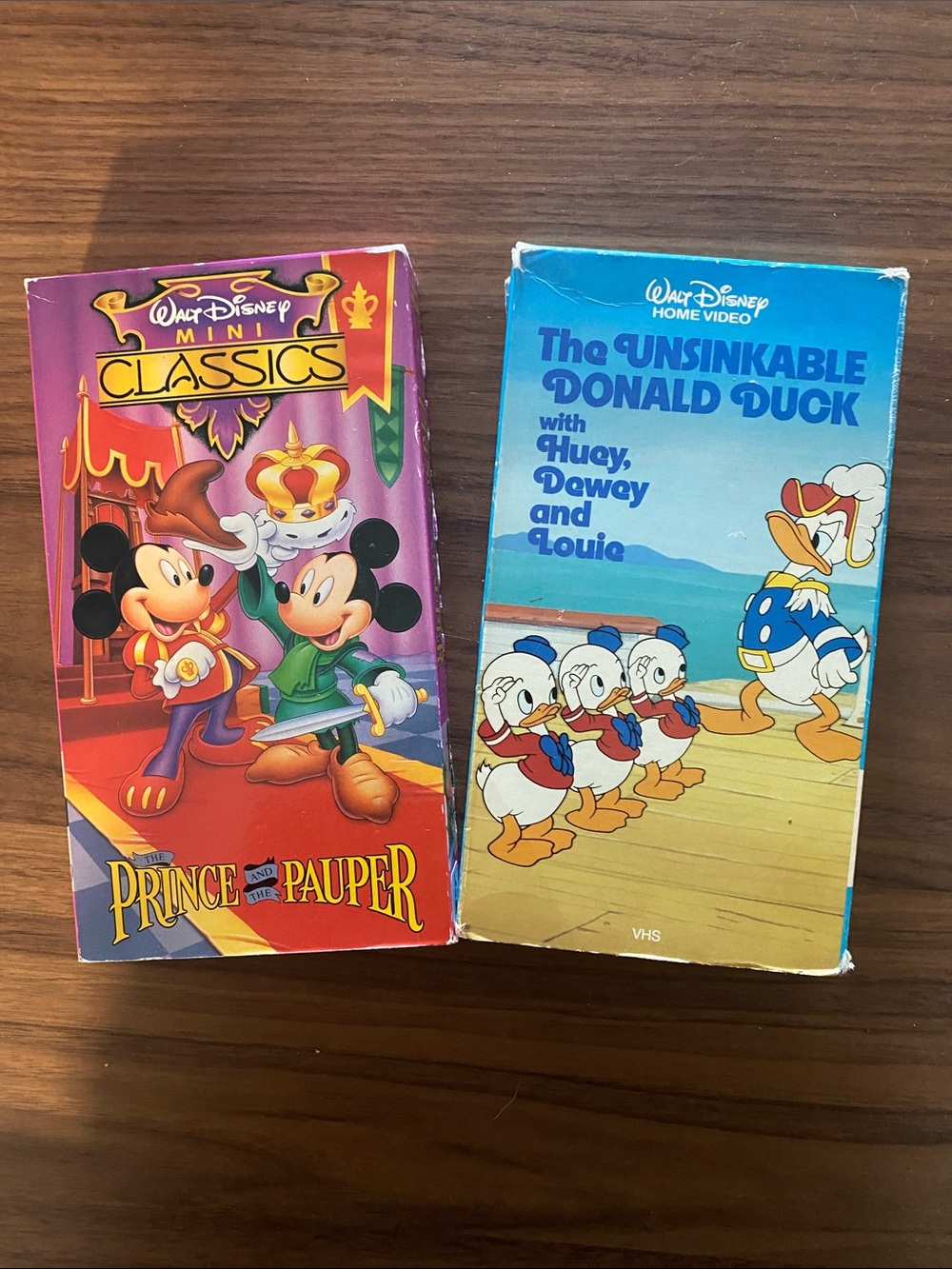 Two Disney Cartoon VHS (Prince & the Pauper and The Unsinkable Donald Duck)